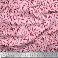 Soimoi pamučna patka tkanina crvene bobice plodovi ispisuju tkaninu uz dvorište široko