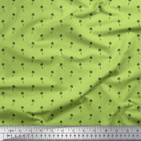 Soimoi Green Pamuk poplin tkanina crna skica cvjetna tiskana tkanina širom