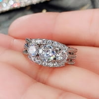 Duhgbne Full Diamond cirkonijski prsten za žene Jednostavni modni nakit Popularni dodaci za odmor za