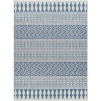 Umjetnički tkalci Dugi rug na plaži, Plavi bijeli, 5'3 7 '