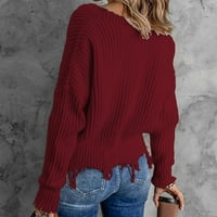 Sizzling Štednja wxlwzywl džemperi za žene čišćenje plus veličina casual pulover dugih rukava V-izrez