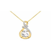 Nakit za žene Žuta pozlaćena srebrna Ljubav Knot Tenis narukvica, prsten i ogrlica Gemstone W Diamonds