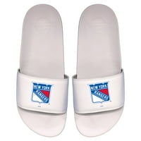 Muški Islide White New York Rangers Primarni logo Motto klizne sandale