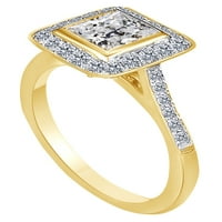 Bijeli kubični zaručnički zaručnički prsten u 14K bijelom zlatu