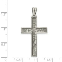 Carat u Karatsu Sterling srebrni polirani finilj i četkani latino križa privjesak sa sterling srebrnom