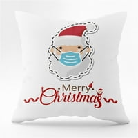 Verpetridure Santa Ispis jastučnice za božićni jastuk Santa Claus maska ​​Božićno drvce Snowflake breskva