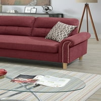 Paparika Crvena boja Polifiber Reverzibilni sekcijski kauč na razvlaika kaip jastuci plišani jastuk