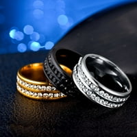 Duhgbne Titanium čelik Dvostruki dijamantni prsten Korejski stil modni dijamantni par od nehrđajućeg