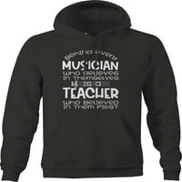 Iza svake muzičke učiteljice muzike dukserice za muškarce male tamno sive
