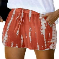 REJLUN Ženske vruće hlače Izvlačenje elastičnih struka Ljetne kratke hlače Bermuda dno labave mini pantalone