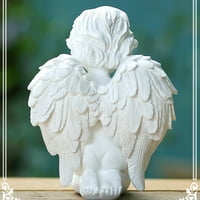 Kleeling molitlačka češa kipa Eko-prijateljska smola anđeo anđeo sitno polirani molitljiva krila skulptura
