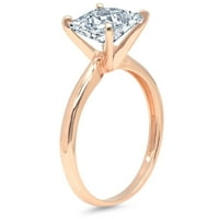 1. CT sjajna princeza Clear Simulirani dijamant 18k ružičasto zlato pasijans prsten sz 9.5