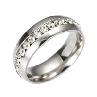 Unizovani kristalni prsten od nehrđajućeg čelika za muškarce i žene modni par prsten