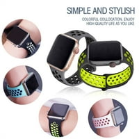 Silikonski remen kompatibilan sa Apple Watch Band-om, SmartWatch zglob Podesivi sportovi za disanje