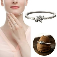 Hanxiulin Elephant prsten retro srebrna djevojka kreativni oblik prstena za životinje