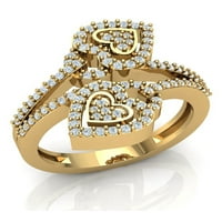 Originalni 1CTW okrugli rez Diamond Prong zauvijek US Srčani angažman prstena za mladena čvrstoća 14k