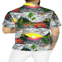 Dugme za majicu zaljeva za uvalu niz havajske majice XL siva, zalazak sunca na plaži