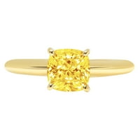 2.5ct jastuk rezan žuta simulirana dijamantska 18k žuta zlatna godišnjica zaručničke prstene veličine