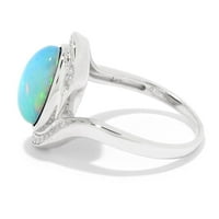 Sterling srebrni etiopski Opal dvostruki prsten