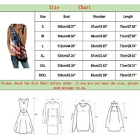 Američke zastave Ljetne vrhove T Odštampani patentni zatvarač 4. jula Ženske grafičke majice Crne S