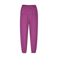 Žene plus veličina casual pantalone Ljeto Jesen Trendy Comfy hlače Solidne boje labave gumene noge Baggy