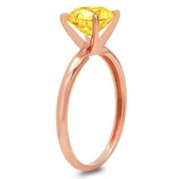 2. CT sjajan okrugli rez prozirni simulirani dijamant 18k ružičasto zlato pasijans prsten sz 3.5