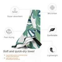 Putnički ručnik za odrasle od mikrovlakana za odrasle, tropsko zeleno lišće Brzi suhi ručnik sa planinarskim