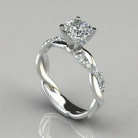 Modni šareni umetnuti prsten puni dijamantni prsten za nakit, srebro
