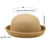 Huaai elegantni odrasli solid u boji kaput u obliku brama Panama Bowler Hat Bucket Hat Muns Womens Classic