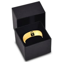 Tungsten Privatnost Padlock Lock BAND prsten Muškarci Žene Udobne cipele 18K žute zlatne kupole Polirano