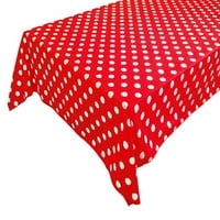 Pamučni stolnjak polka tačkice ispisuju bijele točke na crvenoj boji