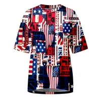Muške majice Dan nezavisnosti vrhovi USA zastava Američka patriotska majica kratki rukav Neovisnost