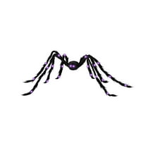 Krasni ukrasi Halloween na otvorenom na otvorenom, Halloween Realistic Spider dekor s ljubičastim svjetlima,