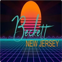 Beckett New Jersey Vinil Decal Stiker Retro Neon Dizajn