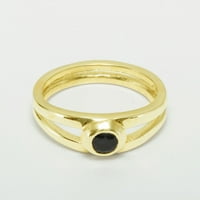 9k žuto zlato stvarni originalni safir ženski zaručni zaručni prsten - veličina 6