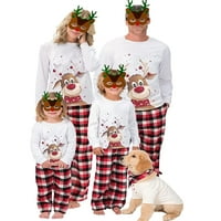 Obiteljski odgovarajući odjel Božićne pidžame postavio je Reindeer Plaid Xmas Slako odjeća Kućna odjeća