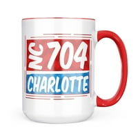 Neonblond Charlotte, NC Red Blue Gol poklon za ljubitelje čaja za kavu