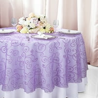 Vjenčani posteljina Inc. 90 okrugli izvezeni organski prekrivač tablica tablice stolnjak- lavanda