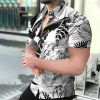 Muška majica Muška havajska majica kratki rukav na plažu uz plažu, unise casual majice bijela m