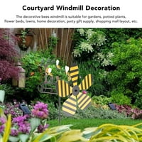 Tri mala pčela vjetrenjača lijepe ukrasne metalne pčele vjetrenjače za dvorište vrt na otvorenom