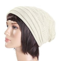 Beanie Women Winter Crochet šešir od vune pletiva tople kape wh