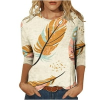 Vrhovi za žene Slatke cvjetne tiskane košulje s rukavima s rukavom majicom Business Casual Tunic Tops