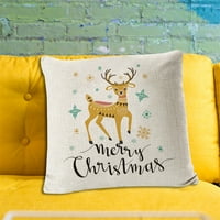 Hirigin Božićno bacanje jastuk za bacanje, elk snježna slova slova ispisuju dekor jastučnice za kauč