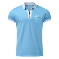 Tking modne muške majice Ljetni džepni panel rever majica Muški patentni košulja Slim Fit Ležerne prilike
