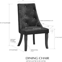 Benoit stakleni set za blagovaonice, sive stolove i tamno smeđe stolice
