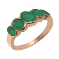 Britanci napravio 14k ružičasto zlato prirodne smaragdne ženske bend prstena - veličine opcija - veličina
