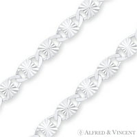 Valentino Link D-CUT PAVE italijanska ogrlica za lanac u. Srebrna srebra
