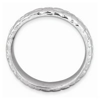 Čvrsta srebrna srebrna prstena za slaganje večnosti 6