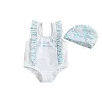BMNMSL Baby kupaći kostim set pisma ribljim kupaćim kostimima bez rukava
