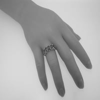 Britanci izrađeni sterling srebrnim prirodnim safirom ženskim vječnim prstenom - Opcije veličine - veličine